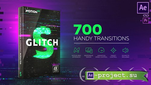 Videohive: Glitch Transitions 21059280 - Project for After Effects 