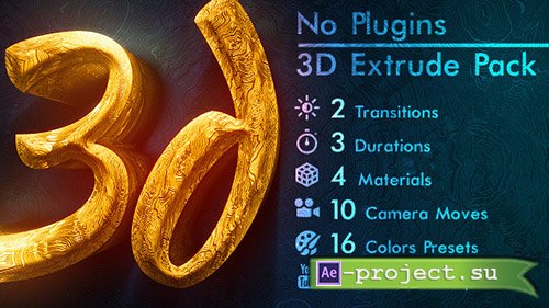 Videohive: 3d Gold Titles and Logo. NO PLUGINS.- Project for After Effects 