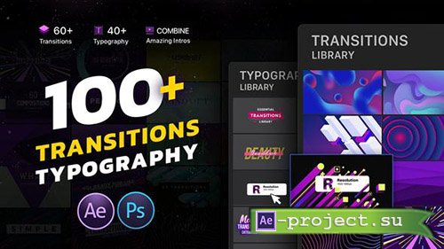 Videohive: Transitions & Typography Library - Project for After Effects 