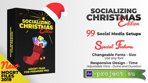 Videohive: Socializing - Christmas Edition | MOGRT files for Premiere PRO Templates 