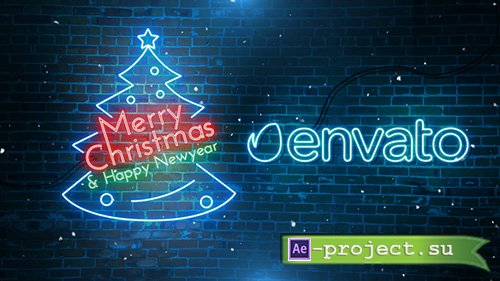 Videohive: Quick Neon Christmas New Year Wish - Project for After Effects 