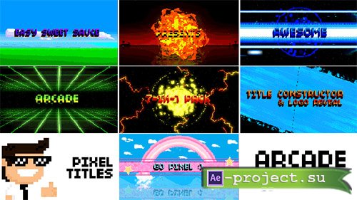 Videohive: Pixel Titles & Logo Constructors (Arcade Pack) V1.5 - Project for After Effects 