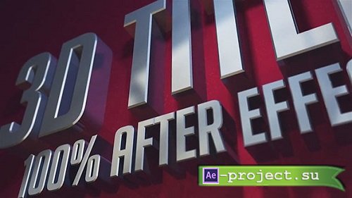 3D Titles - 100% After Effects 156132 - After Effects Templates