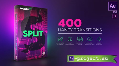 Videohive: Split Handy Transitions (Update 2018-10-25) - Project for After Effects