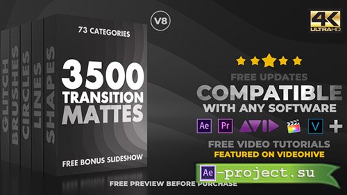 Videohive: Ultimate Transition Mattes Pack V8 - Project for After Effects & Motion Graphics 