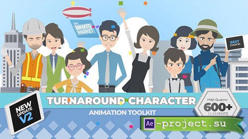 Videohive: 360 Turnaround Character Toolkit v2.0 - Project for After Effects 
