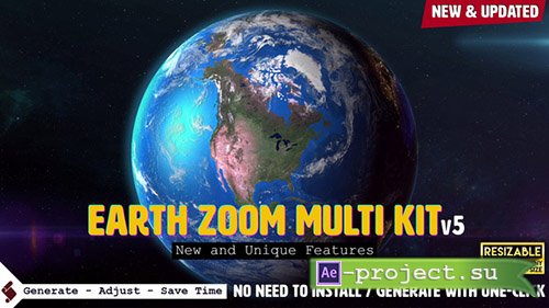 Videohive: Earth Zoom Multi Kit V5 - Project for After Effects 
