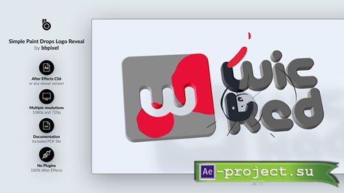 Videohive: Simple Paint Drops Logo Reveal - Project for After Effects 