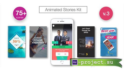 Videohive: Animated Stories Kit // Instagram, Snapchat, Facebook - Project for After Effects 
