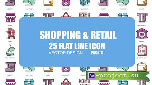 Videohive: Shoping And Retail - Flat Animation Icons - Project for After Effects 