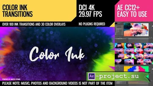 Videohive: Color Ink Transitions - Project for After Effects 