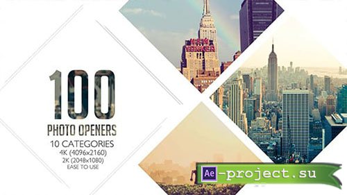 Videohive: 100 Clean Photo Openers - Logo Reveal Pack - Project for After Effects 