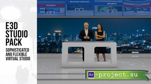 Videohive: Element 3D Broadcast Studio Pack - Project for After Effects 
