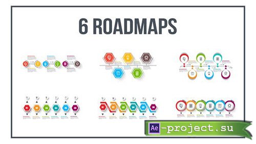 Videohive: 6 Roadmaps Templates - Set Four - Project for After Effects 