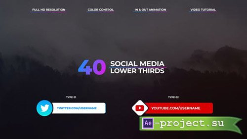 Videohive: Social Media Lower Thirds - Project for After Effects 