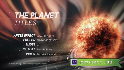 Videohive: The Planet Titles - Project for After Effects 