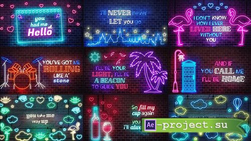 Videohive: Neon Lyrics Template - Project for After Effects 