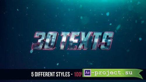 Videohive: 3D Texts Effects - No Plugins - Project for After Effects 
