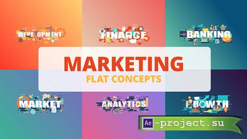 Videohive Marketing - Typography Flat Concept - Project for After Effects