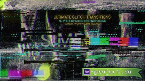 Videohive: Glitch Transitions 21599820 - Project for After Effects 