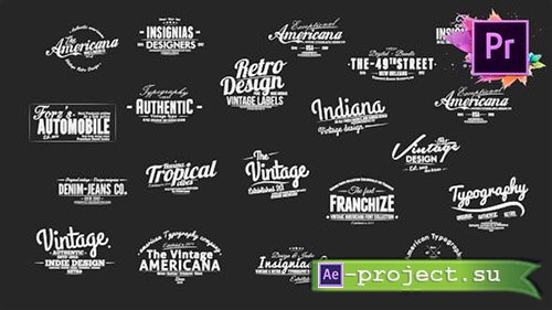 Videohive: Vintage Typography Pack 26 Animated Badges | Mogrt - Project for After Effects & Premiere Pro 