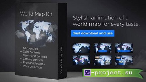 Videohive: World-Map Presentation - Project for After Effects 