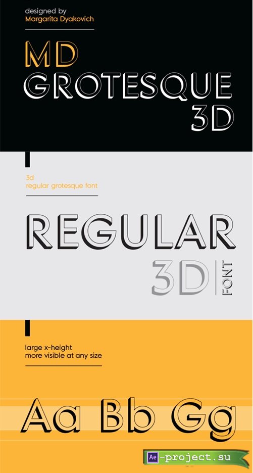 MD Grotesque 3D font