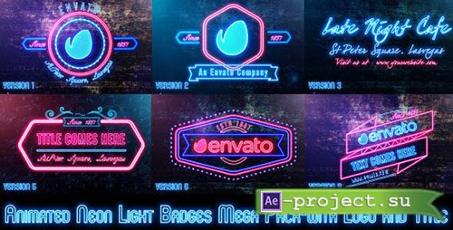 Videohive: Neon Lights Badges - Project for After Effects