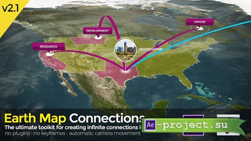 Videohive: Earth Map Connections V2.1 - Project for After Effects 