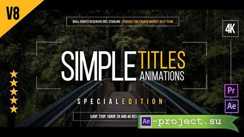 Videohive 45 Simple Titles v8 4K (Edition Special) - Project for After Effects