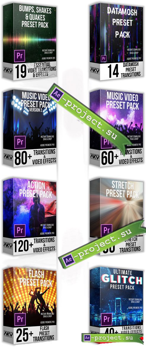 Transition Preset Pack Bundle for Premiere Pro - Akvstudios