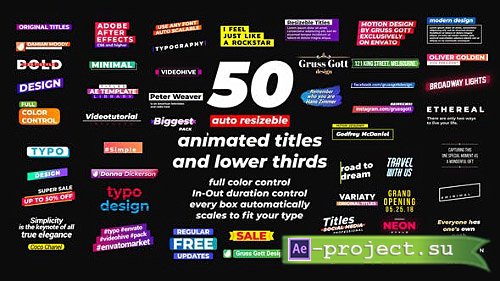 Videohive: Titles Pack - Project for After Effects