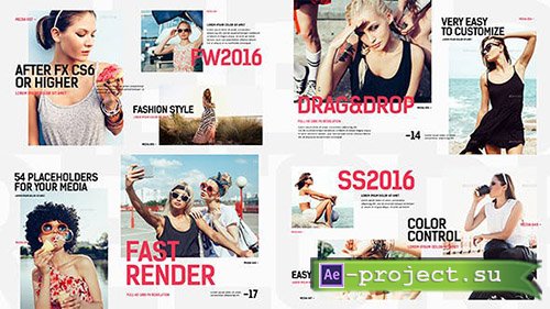 VideoHive: Clean Modern Slideshow Fashion Opener Clothes Collection Stylish Models Gallery - Project for After Effects 