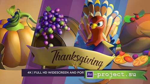 Videohive: Happy Thanksgiving 3D - Project for After Effects 