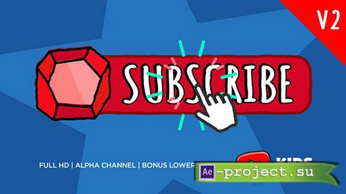Videohive: Youtube KIDS Subscribe Button - Project for After Effects 
