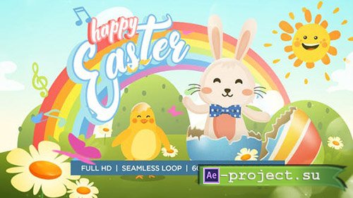 Videohive: Easter Bunny and Chicken Dance Greeting - Project for After Effects