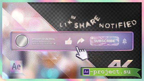Videohive: Youtube Subscribe Rainbow Glass Button - Project for After Effects 