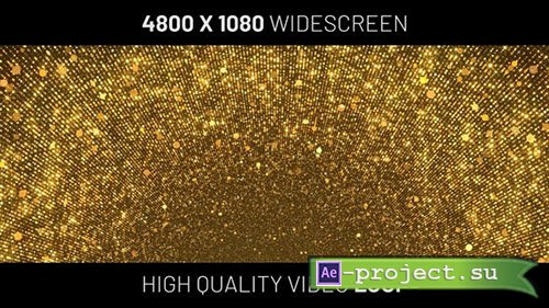 Videohive - Gold Circles Particles Widescreen Background - 24595006