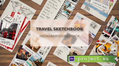 Videohive: Traveler's Sketchbook - Instagram Stories Pack - Project for After Effects 