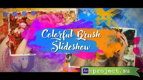 Videohive: Colorful Brush Slideshow - Project for After Effects