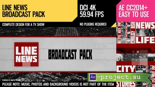 Videohive: Line News (Broadcast Pack) - Project for After Effects