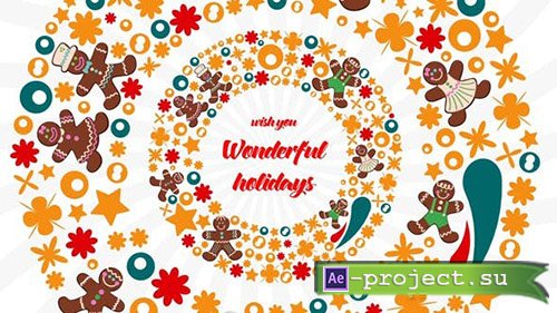 Videohive: Christmas Flat Colorful Circles  - Project for After Effects 