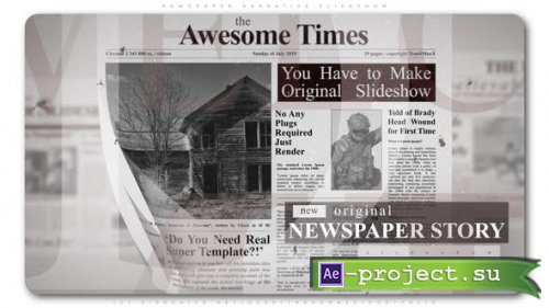 Videohive - Newspaper Narrative Slideshow - 23753814 - Project for After Effects