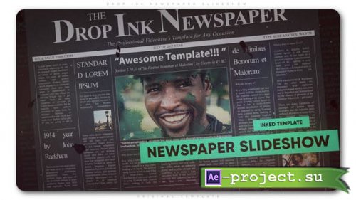 Videohive - Drop Ink Newspaper Slideshow - 22485480 - Project for After Effects