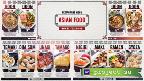 VideoHive: Asian Restaurant Menu 24809983 - Project for After Effects