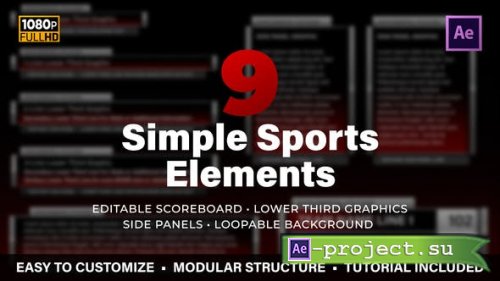 VideoHive: Simple Sports Elements Kit 24813523 - Project for After Effects