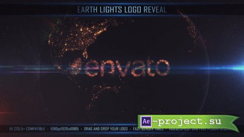 Videohive - Earth Lights Logo Reveal - 24735401 - Project for After Effects