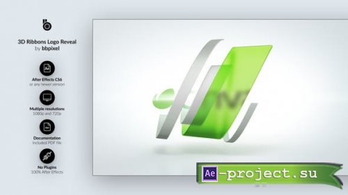 Videohive - 3D Ribbons Logo Reveal - 24784232 - Project for After Effects