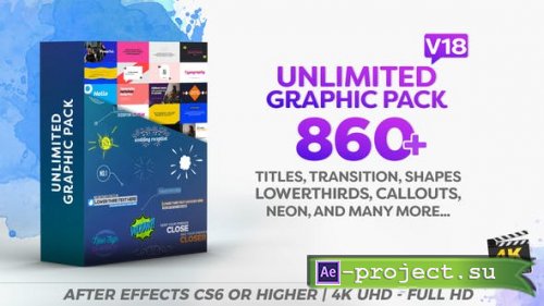 Videohive: Unlimited Shapes / Titles / Transitions / Lower Thirds &Elements Graphic Pack V18 12002012