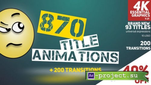 Videohive: 870 Title Animations 9006125 - Project for After Effects